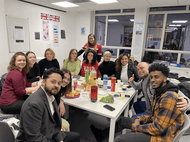 Sahil Sayed teaching an IELTS class